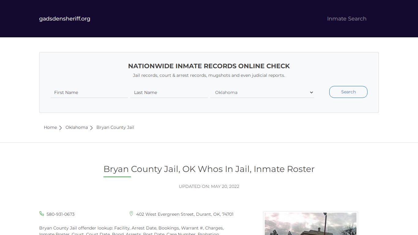 Bryan County Jail, OK Inmate Roster, Whos In Jail